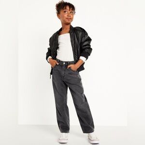 Old Navy High Waisted Slouchy Straight Jeans in Black Wash sz14 Plus Girls NWT